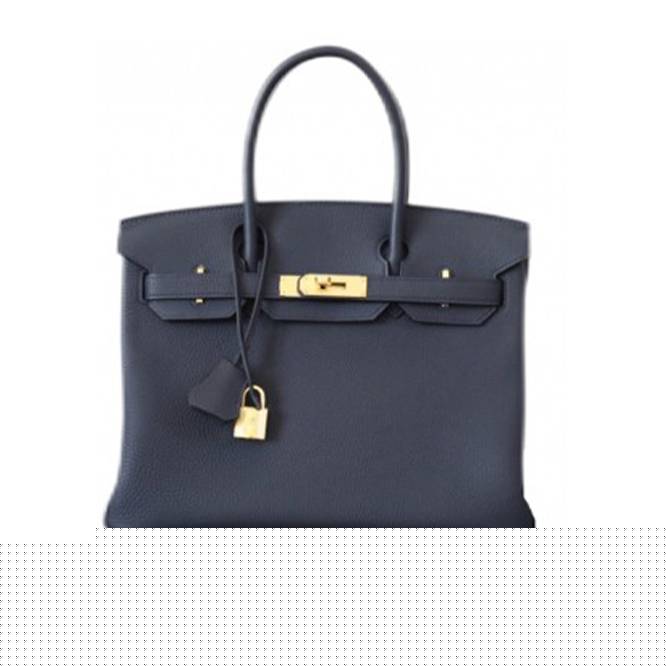 H**mes herH**mes birkin bag sapphire gold buckle  togo half-handmade  (25cm*20cm*13cm)